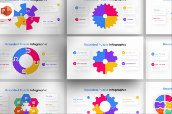 Rounded Puzzle PowerPoint Infographic Template